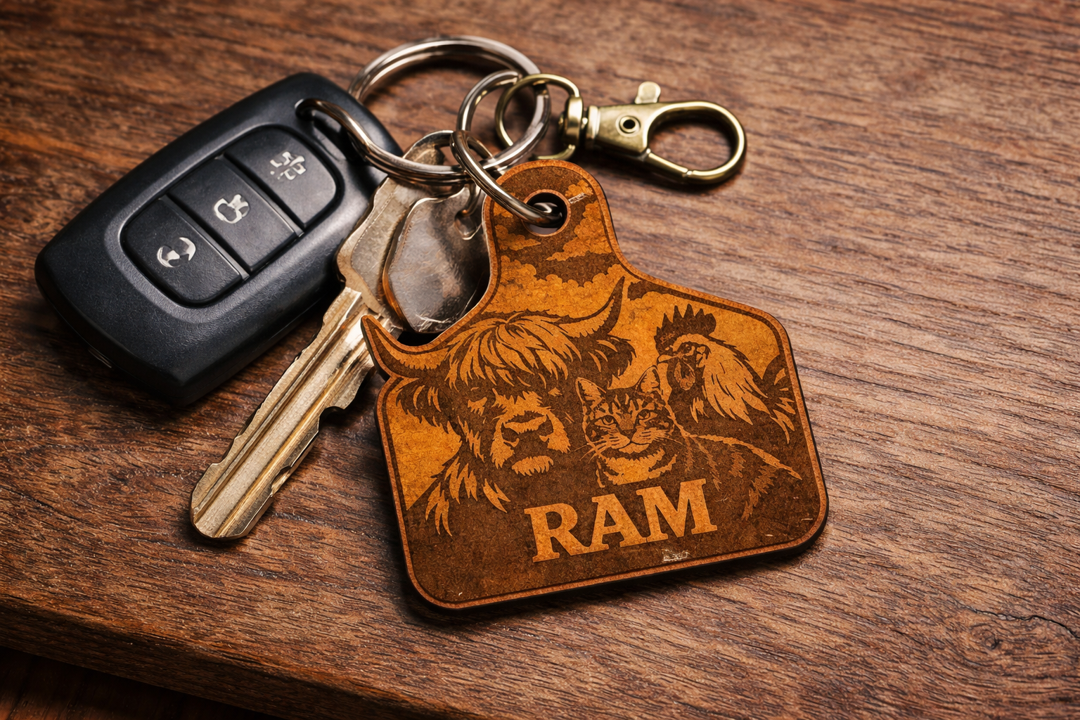 🐮 Custom Leather Keychain
