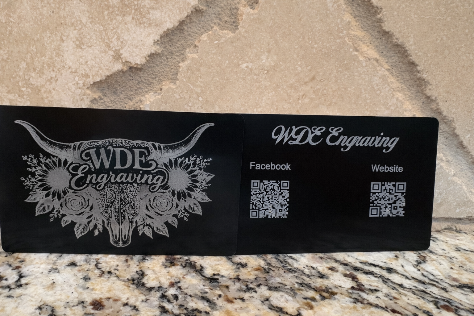Custom Engraved Aluminum Business Cards | Multiple Color Options