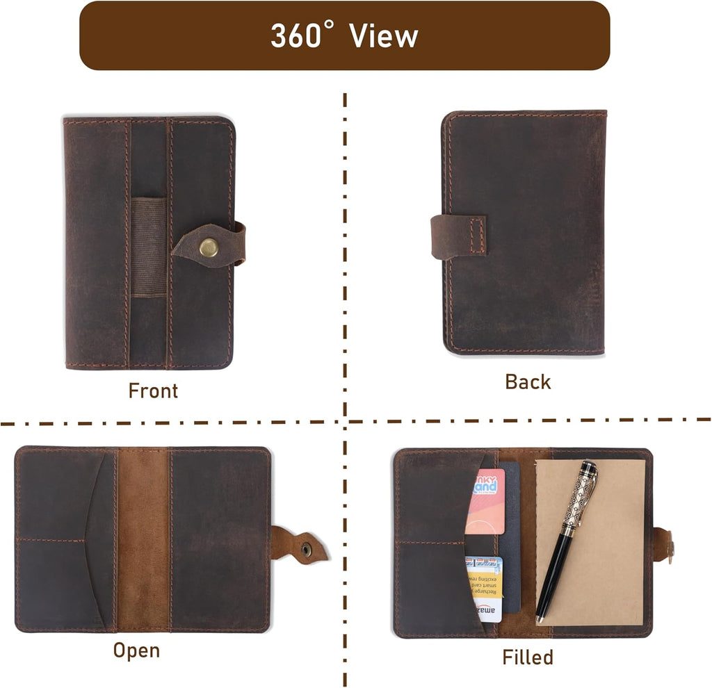 Genuine Leather Refillable Field Notes Cover