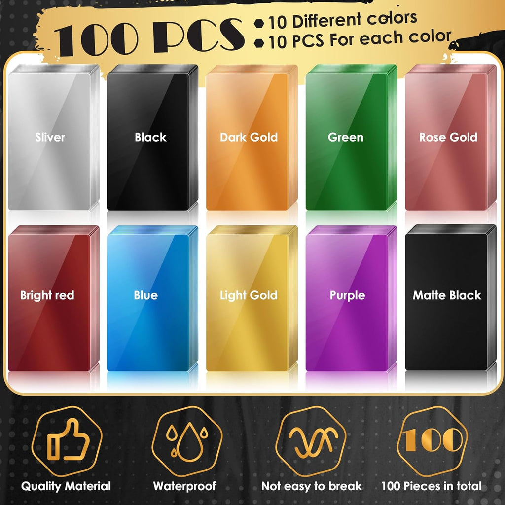 Custom Engraved Aluminum Business Cards | Multiple Color Options