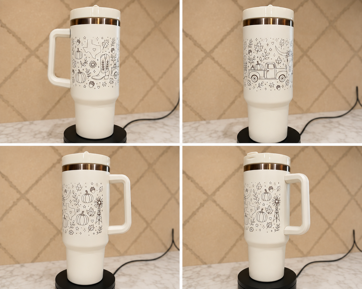 Texas Fall 40oz Engraved Tumbler | Western Autumn Wrap