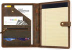 🟫 Personalized Genuine Leather Portfolio – 13x9 Refillable Organizer