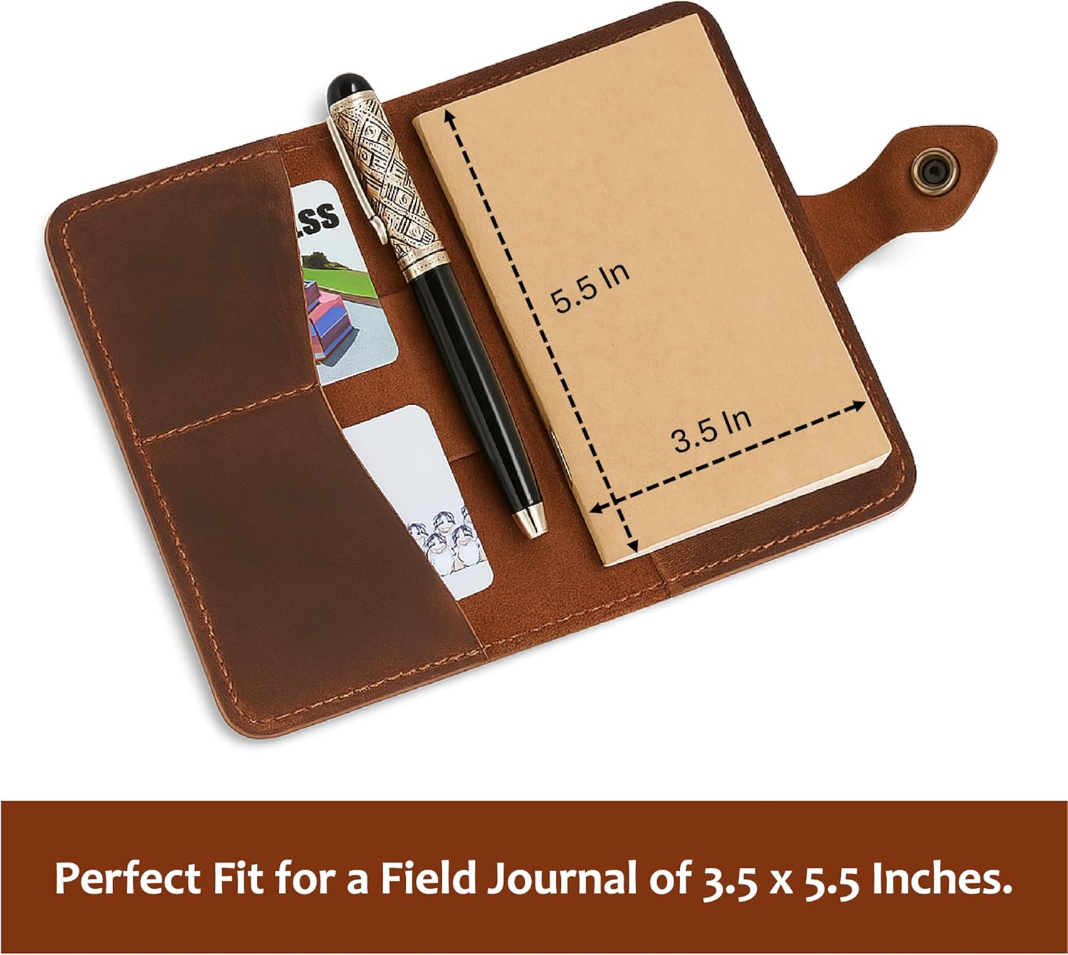 Genuine Leather Refillable Field Notes Cover