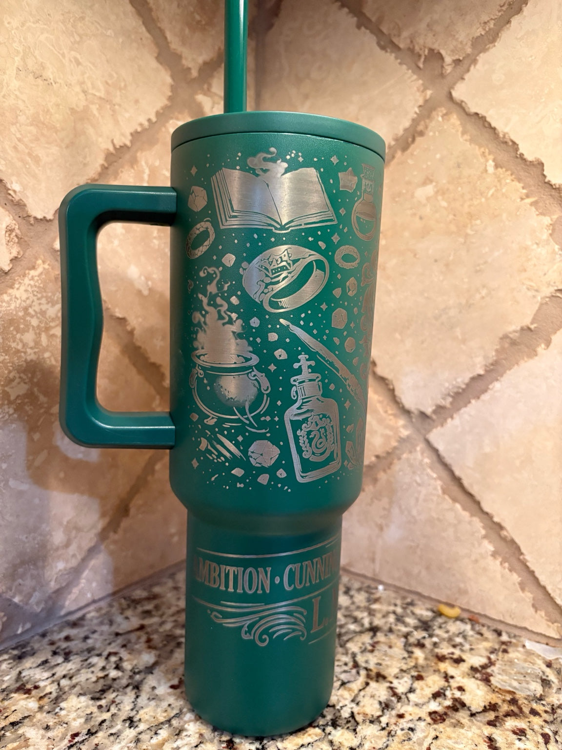 Slytherin Engraved Tumbler 🐍