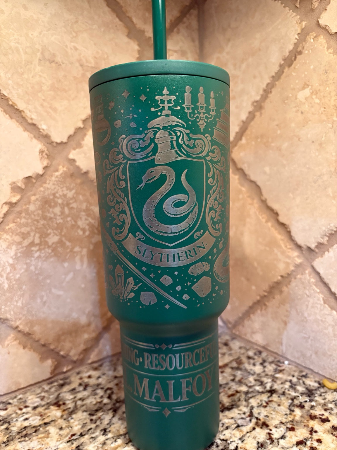 Slytherin Engraved Tumbler 🐍