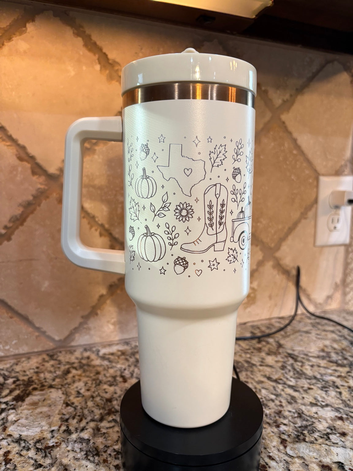 Texas Fall 40oz Engraved Tumbler | Western Autumn Wrap