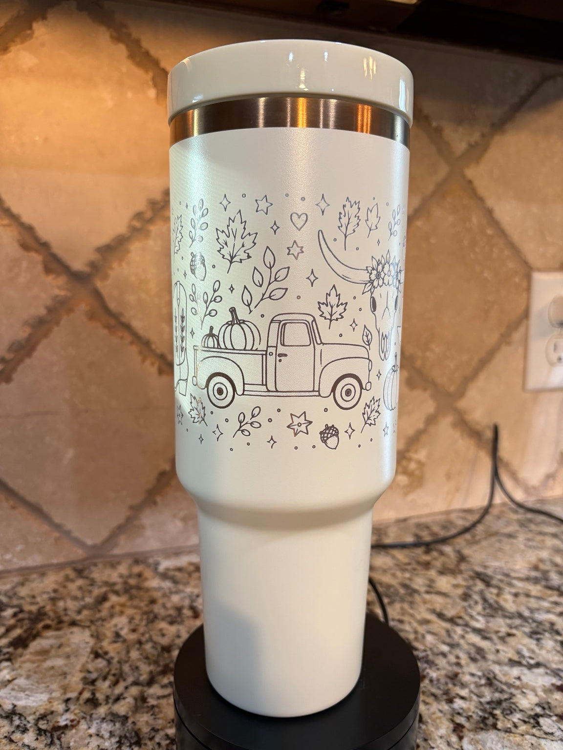 Texas Fall 40oz Engraved Tumbler | Western Autumn Wrap