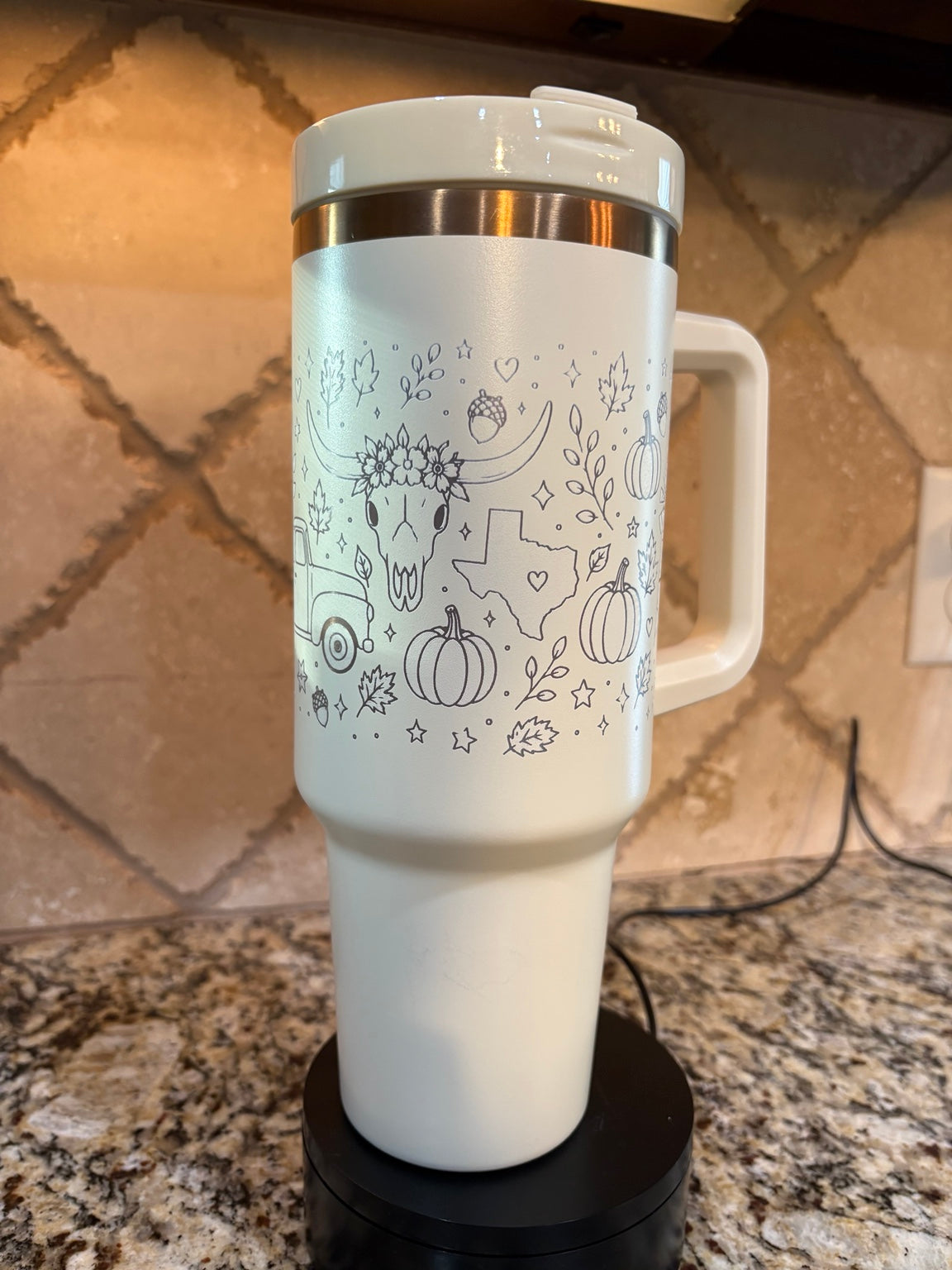 Texas Fall 40oz Engraved Tumbler | Western Autumn Wrap
