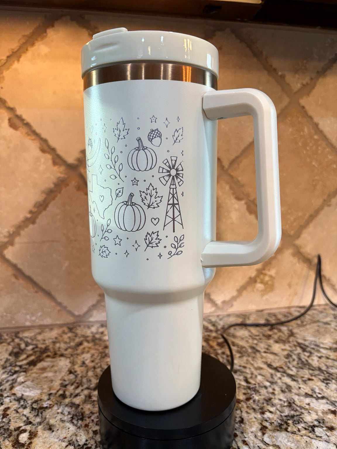 Texas Fall 40oz Engraved Tumbler | Western Autumn Wrap