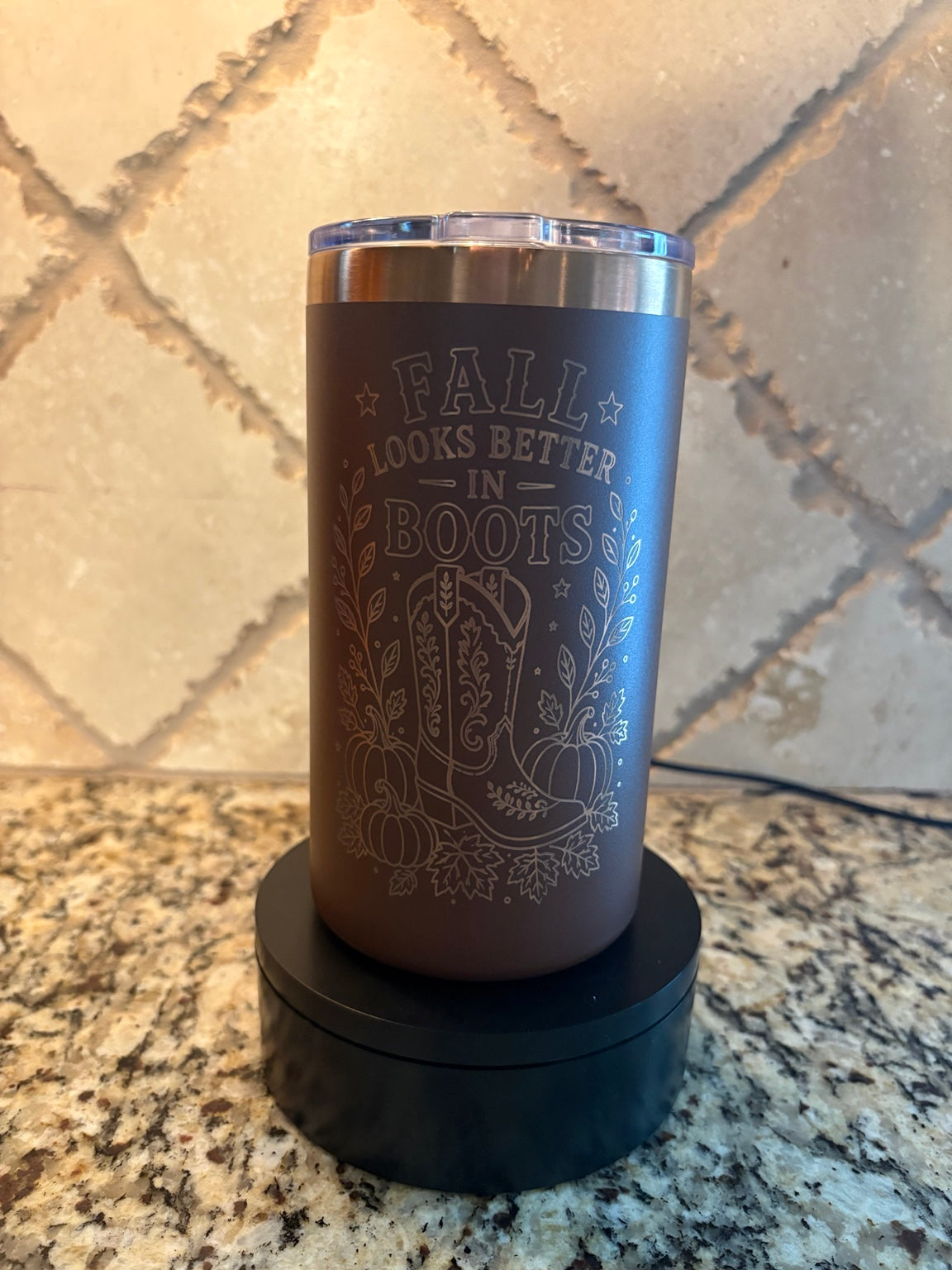 Fall Looks Better in Boots | 22oz Engraved Fall Tumbler