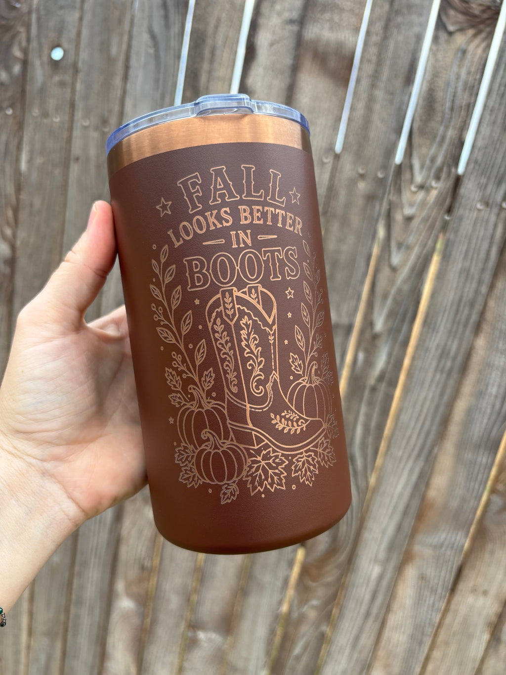 Fall Looks Better in Boots | 22oz Engraved Fall Tumbler