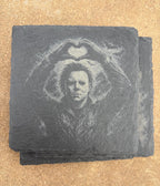 Horror Icons Engraved Slate Coaster Set – Set of 6