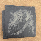 Horror Icons Engraved Slate Coaster Set – Set of 6
