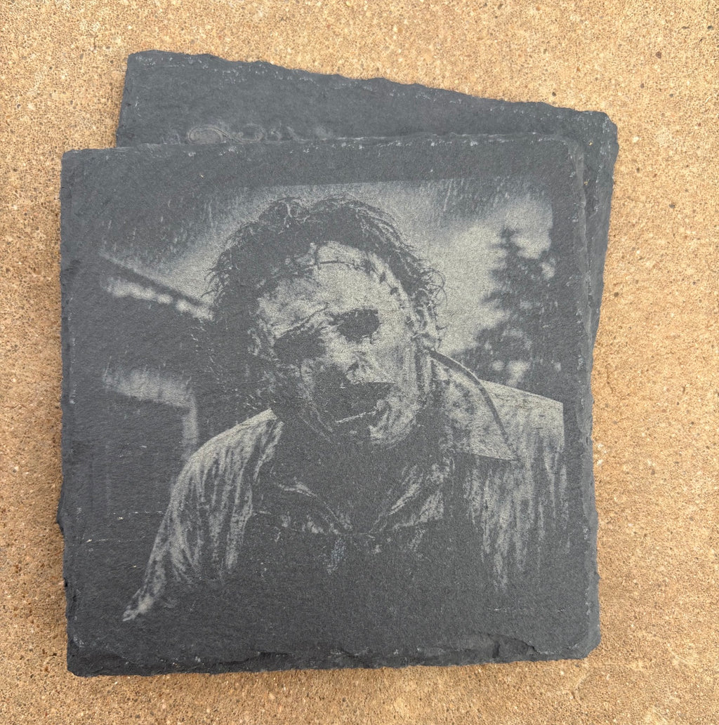 Horror Icons Engraved Slate Coaster Set – Set of 6