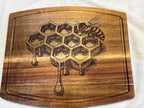 Engraved Honeybee Acacia Cutting Board 🐝