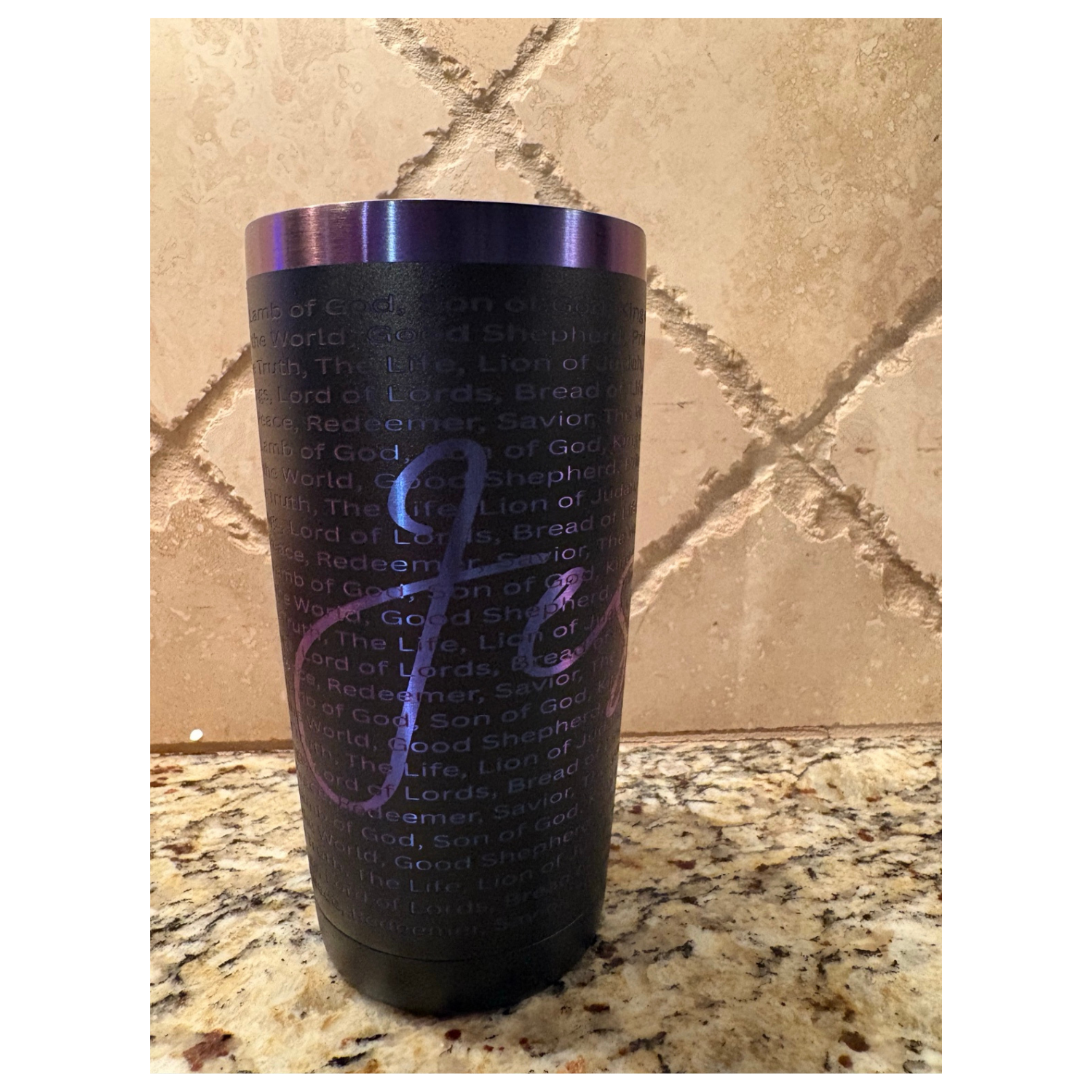 Names of Jesus Engraved Rainbow Tumbler