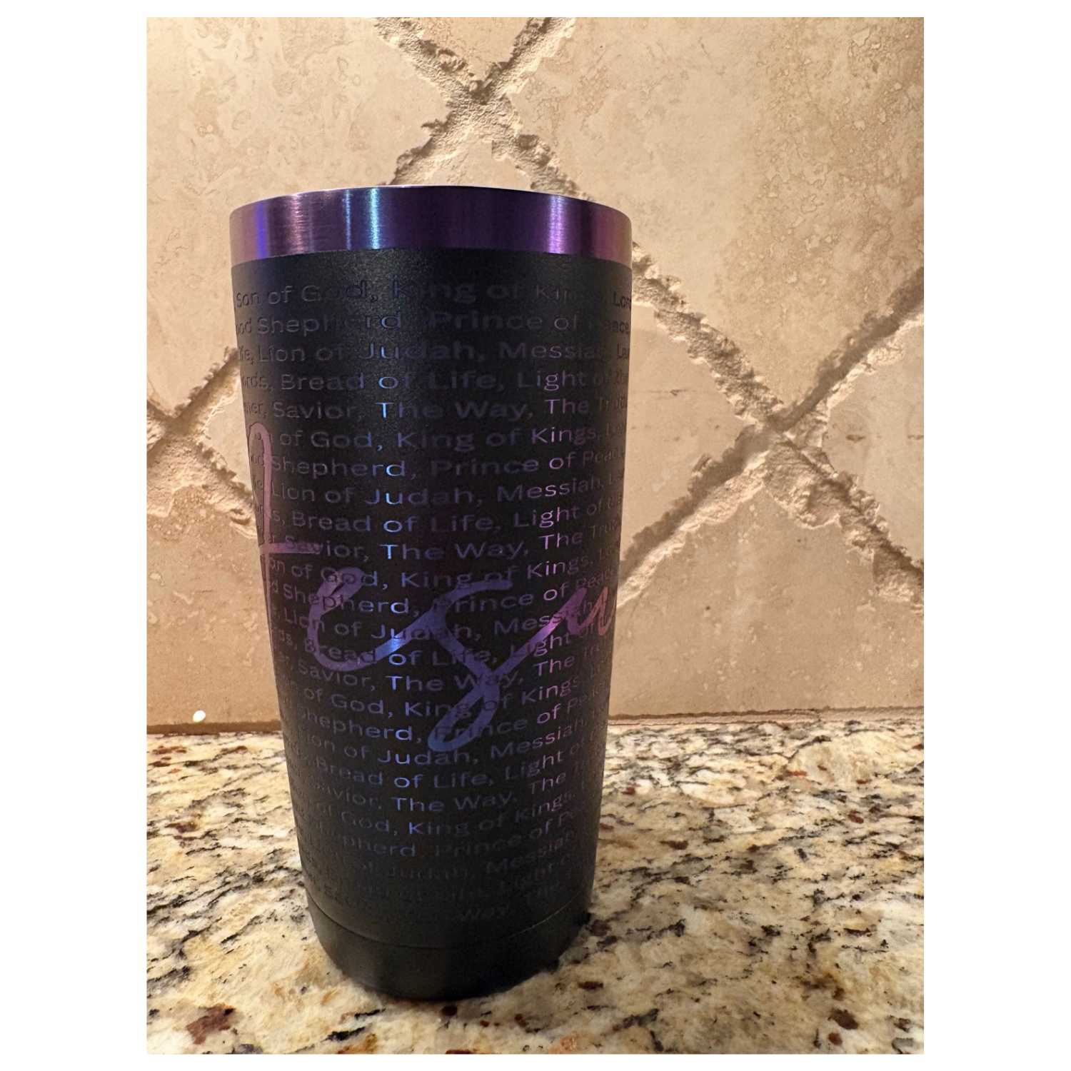 Names of Jesus Engraved Rainbow Tumbler