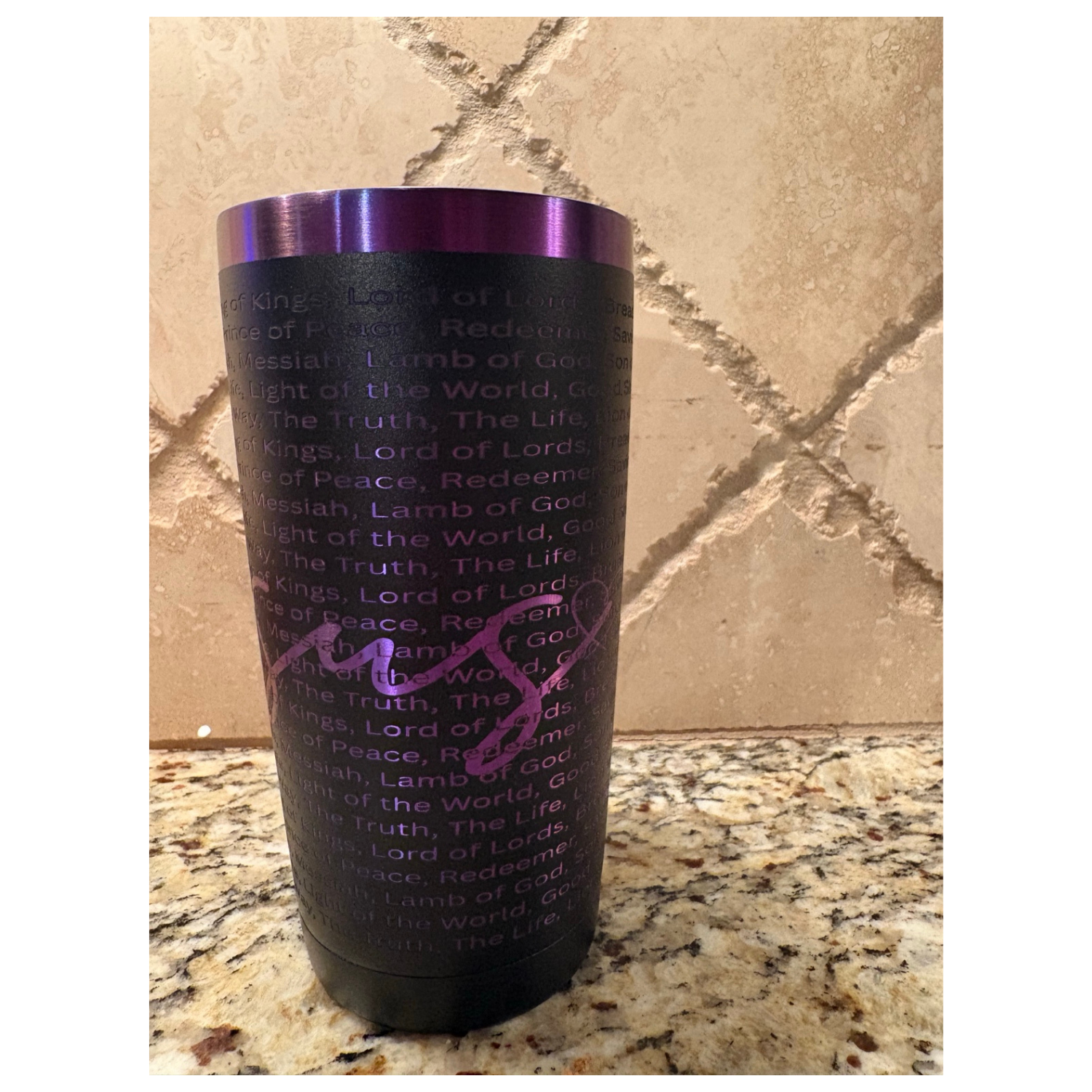 Names of Jesus Engraved Rainbow Tumbler