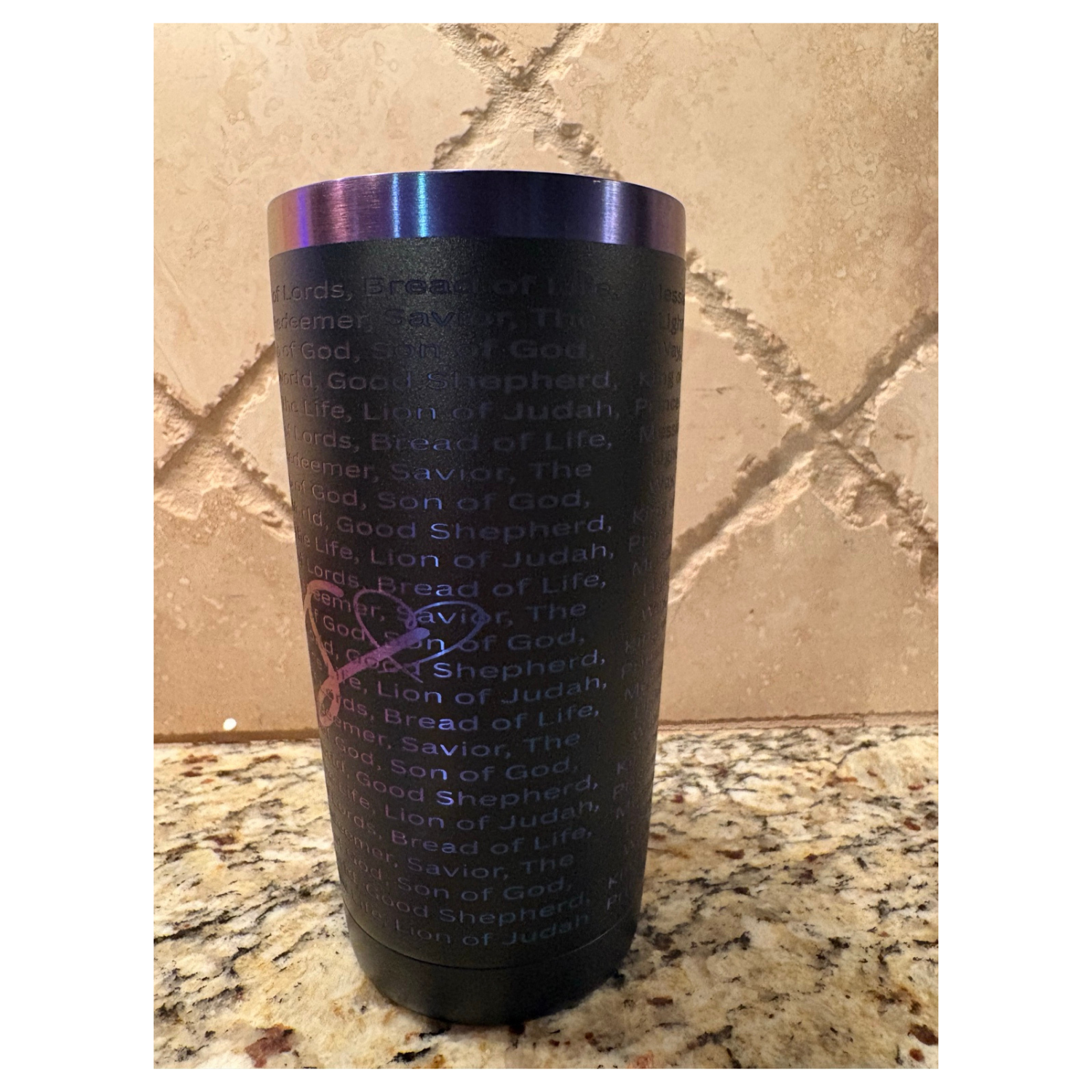 Names of Jesus Engraved Rainbow Tumbler