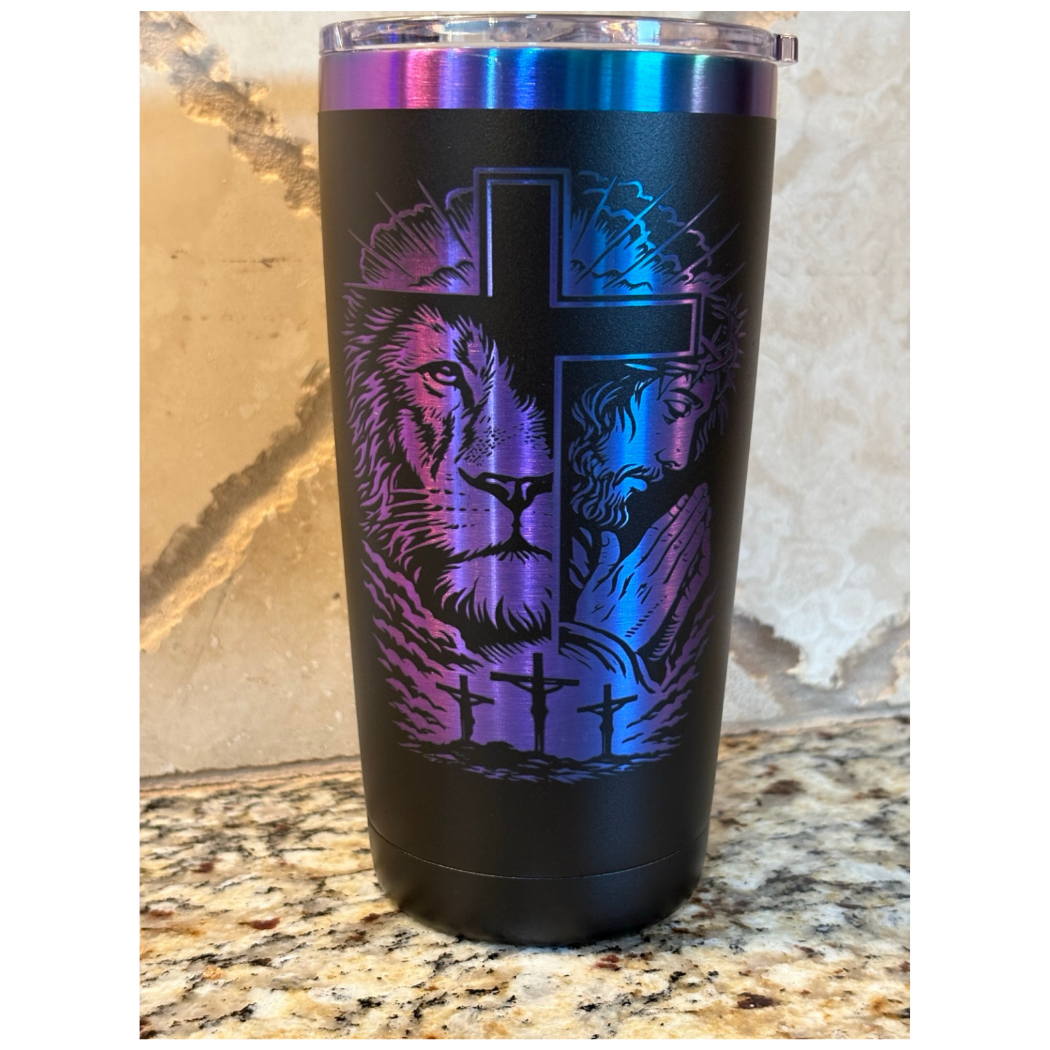 Lion of Judah Cross Engraved 20oz Tumbler