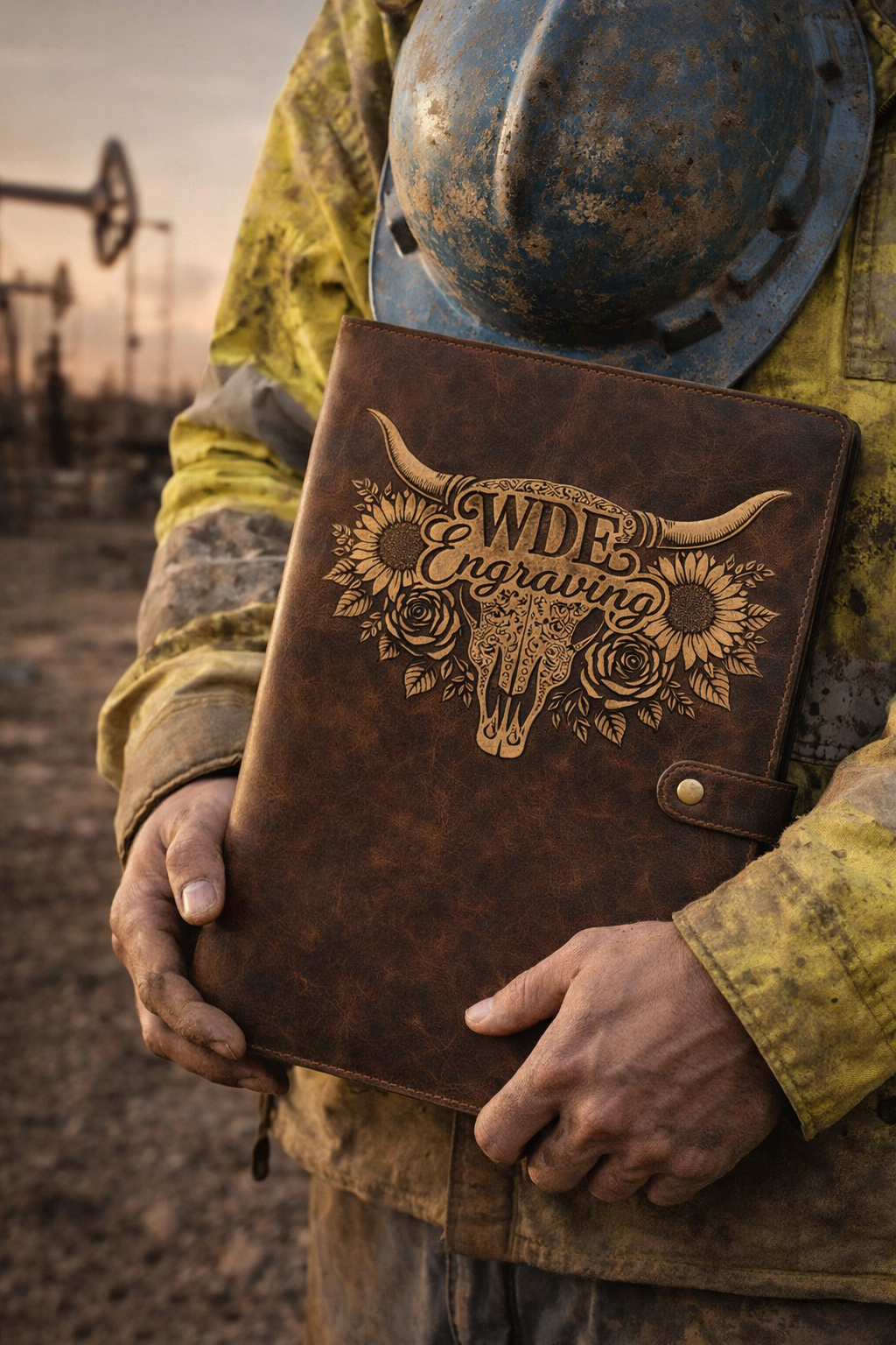 🟫 Personalized Genuine Leather Portfolio – 13x9 Refillable Organizer