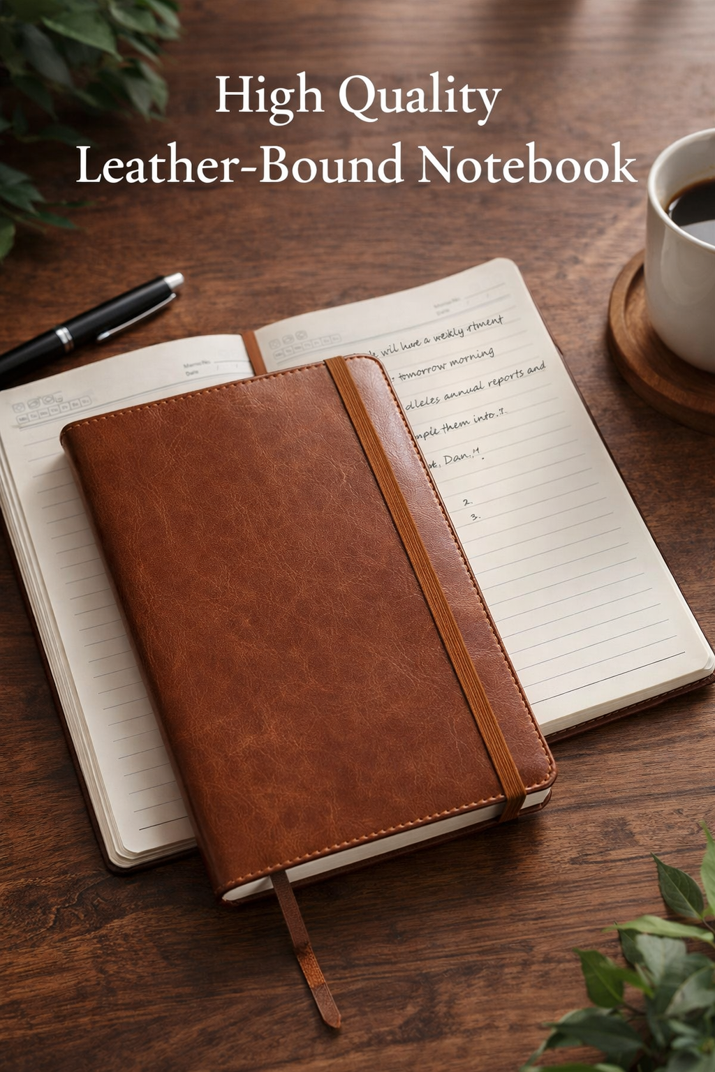 🟫 Personalized Leather Journal – 192 Pages 8.3” x 5.5”