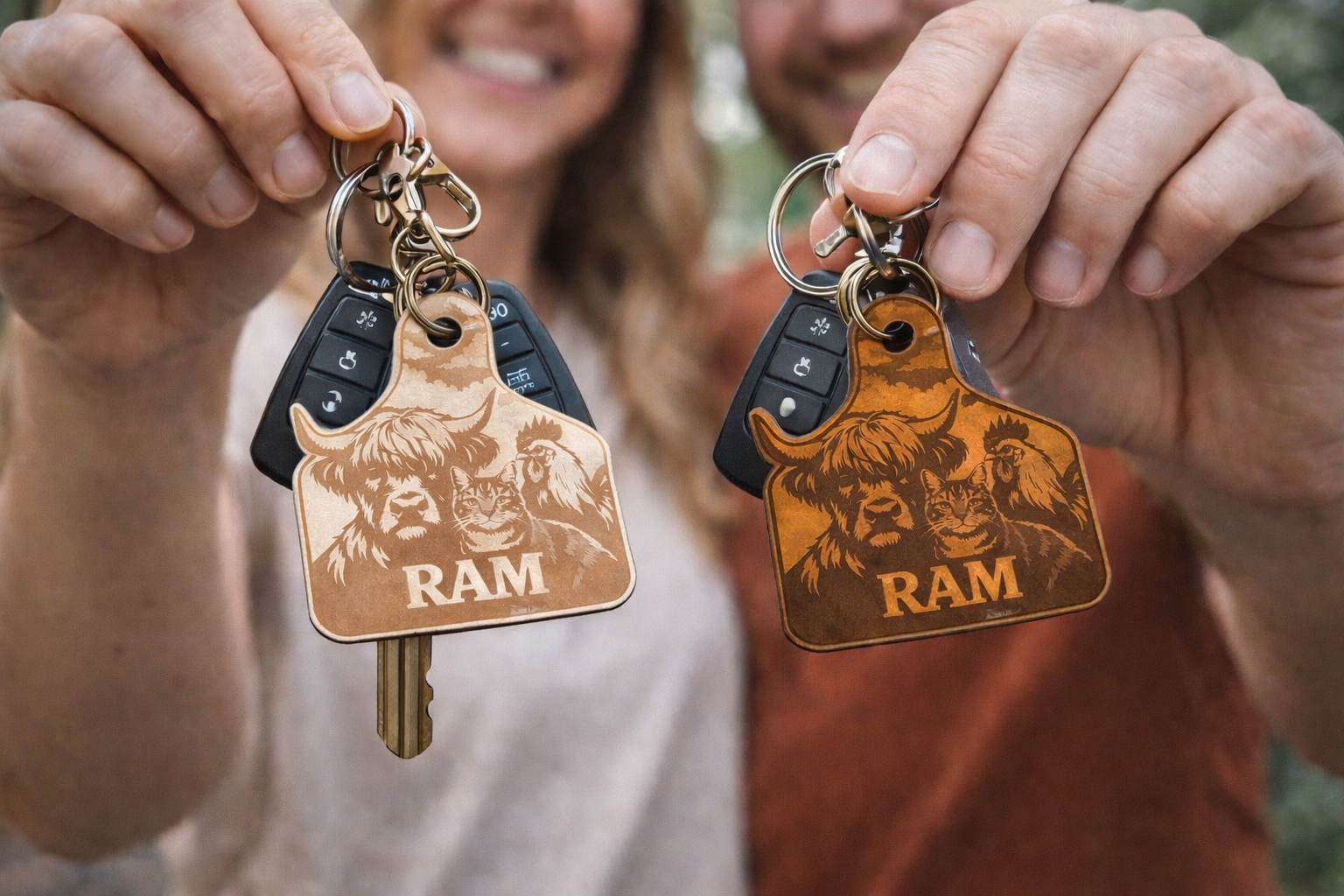 🐮 Custom Leather Keychain