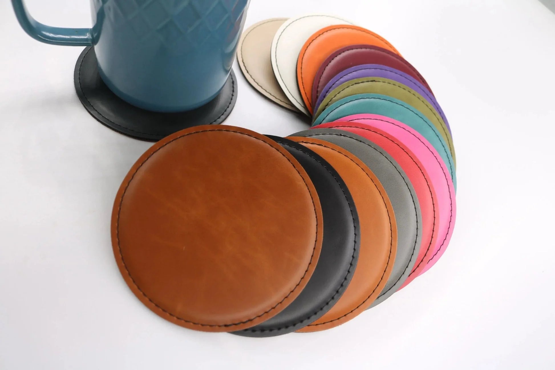 Custom Engraved Leatherette Coasters