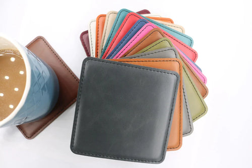 Custom Engraved Leatherette Coasters