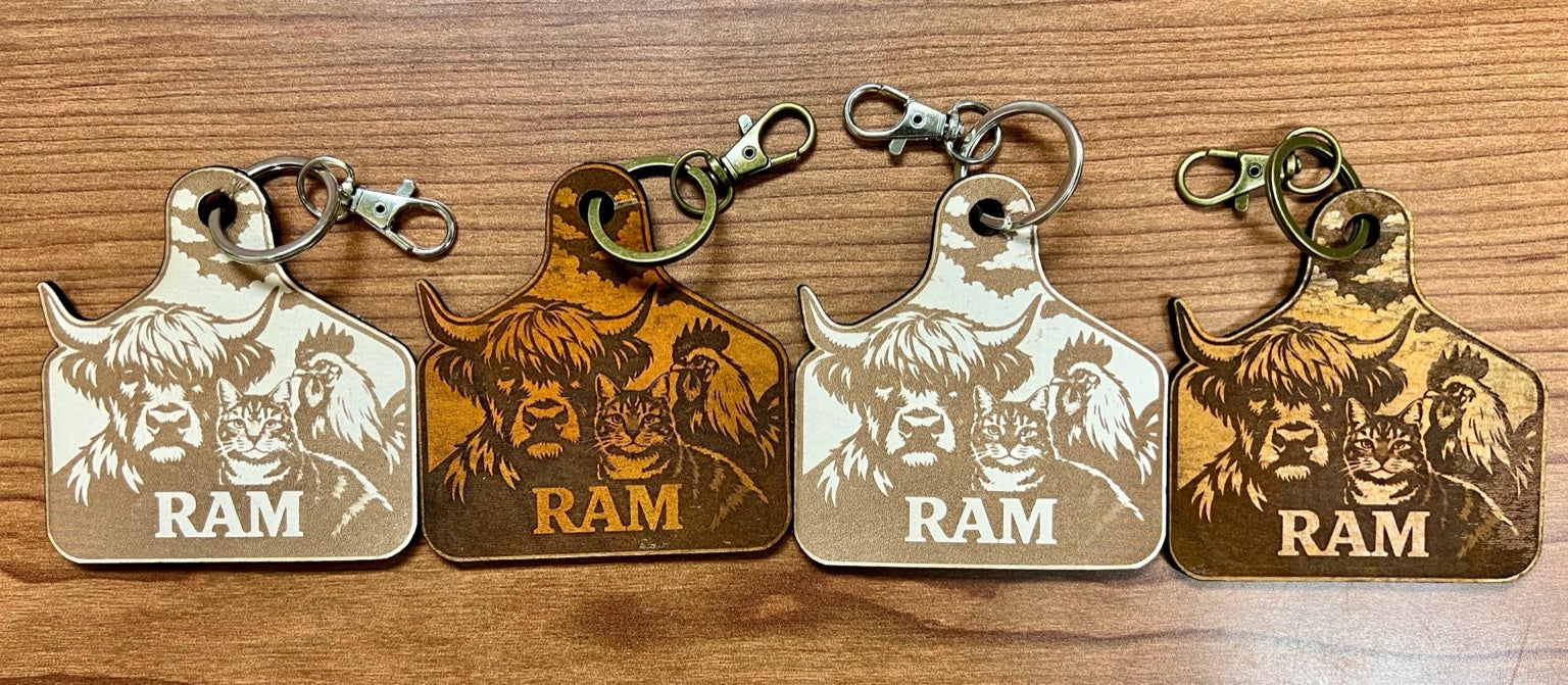 🐮 Custom Leather Keychain